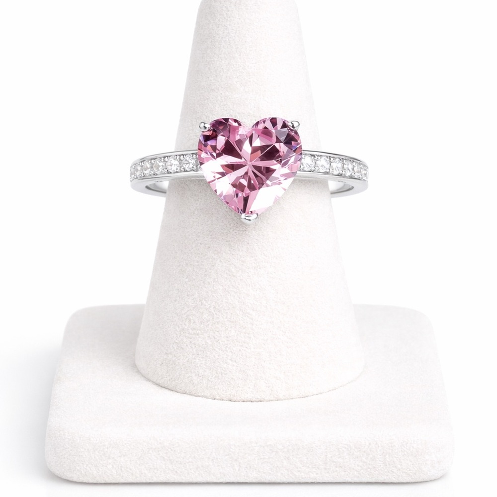 Lab Diamond Style Ring White Gold Plated CZ Engagement Ring